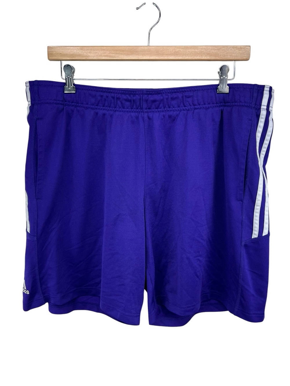 Adidas Purple White Stripe Active Shorts 8" Inseam Mens 2XL